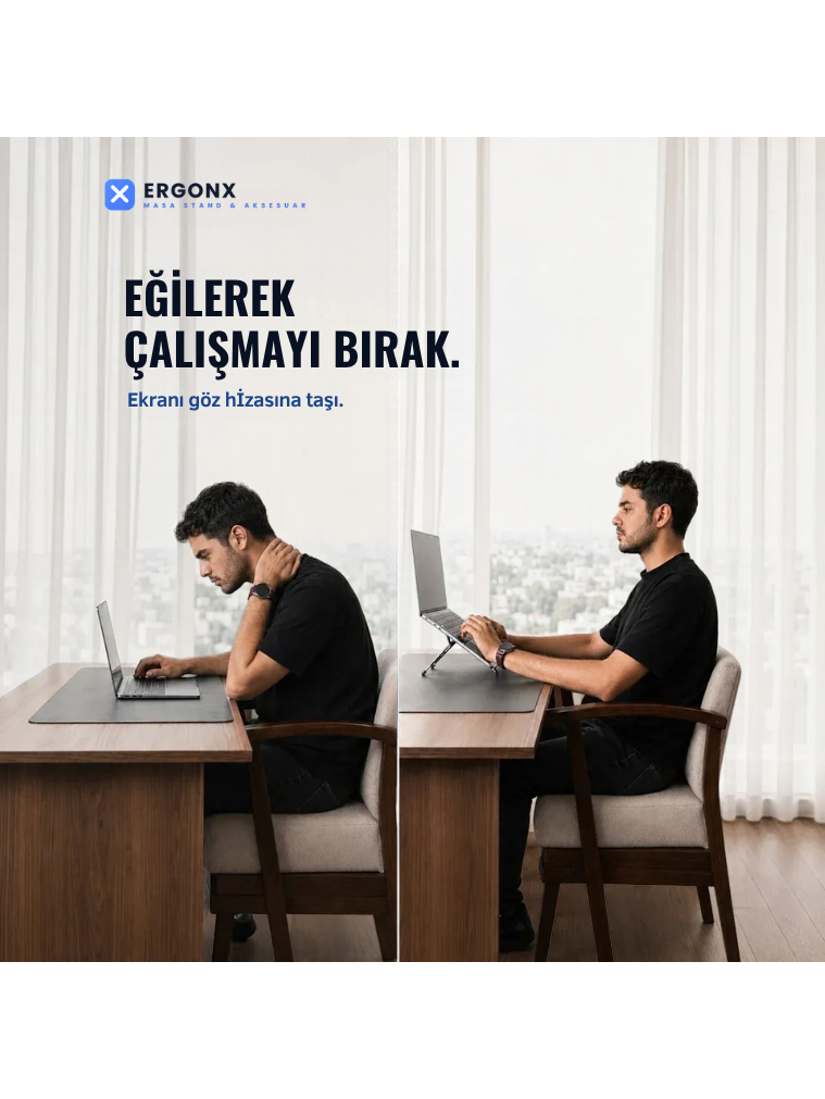 Ergonx X4 Stand | Tripod Arada Manyetik Telefon Tutuculu Taşınabilir Laptop Standı