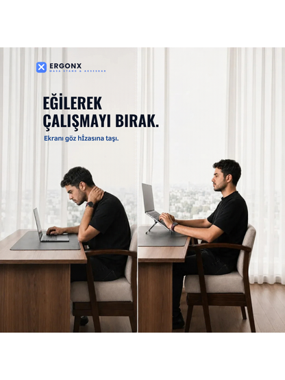 Ergonx X4 Stand | Tripod Arada Manyetik Telefon Tutuculu Taşınabilir Laptop Standı