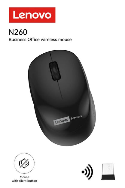 LENOVO N260 Sessiz Kablosuz Mouse Siyah ( Usb Alıcılı ) Pil Dahi