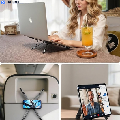 Ergonx X4 Stand | Tripod Arada Manyetik Telefon Tutuculu Taşınabilir Laptop Standı